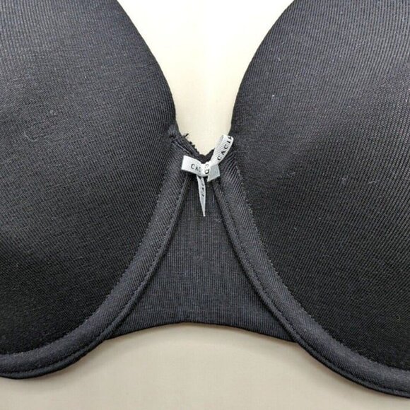 Lane Bryant Cacique Womens Bra Full Coverage Size 38F Black Cotton Blend Bow - Picture 5 of 6